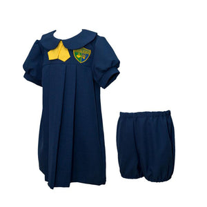Ntra. Sra. de Belén | Girls School Dress w/ Yellow Bow